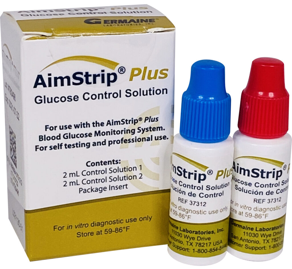 AimStrip® Plus Blood Glucose Control Solution, 2x1mL Germaine