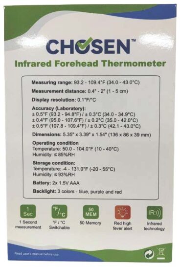 Infrared Forehead Thermometer, non-contact - Image 2